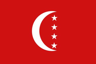 Anjouan bayrak desenli arka plan. Gerçekçi ulusal bayrak tasarımı. Soyut vektör şablonu.
