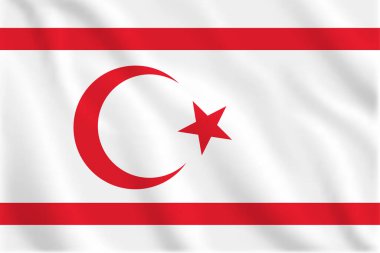 Türkçe bayrak sallayan 3D illüstrasyon. Türk vekil bayrağı. Türkçe Sembol.