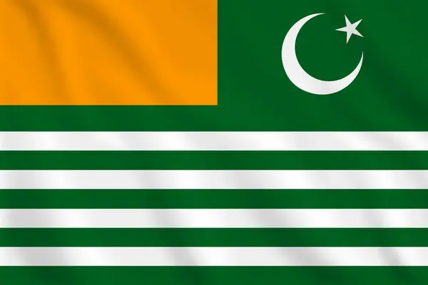 Azad Kashmir 'in 3D resimli bayrağı sallanıyor. Azad Kashmir 'in Vektör Bayrağı Azad Kaşmir Sembolü.