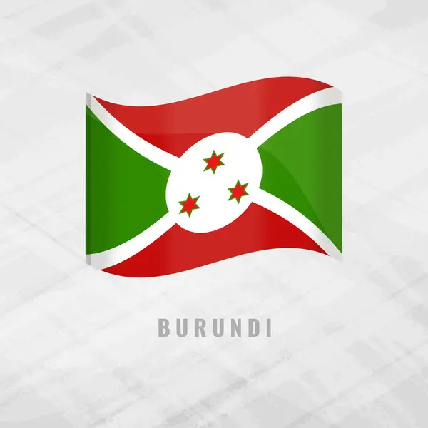 stock vector 3d illustration waving flag of Burundi Vector flag of Burundi. on Grey Background with copy space .Symbol of Burundi.