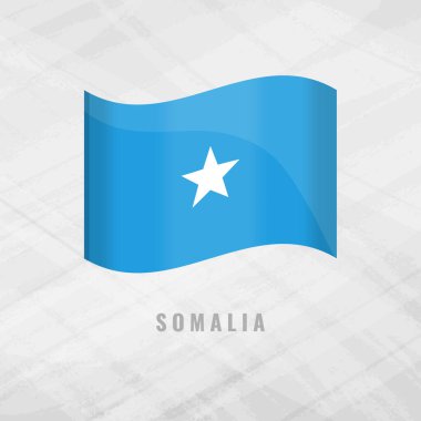 3d illustration waving flag of Somalia. Vector flag of Somalia. on Grey Background Symbol of Somalia. clipart