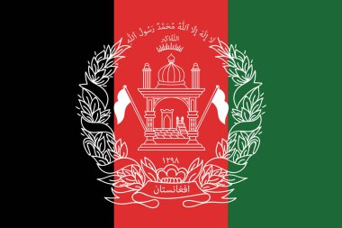 Afganistan bayrak desenli arka plan sallıyor. Gerçekçi ulusal bayrak tasarımı. Soyut vektör şablonu.