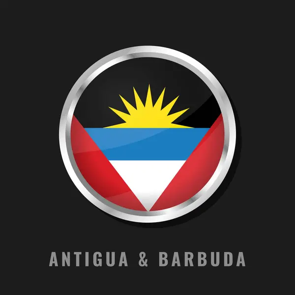 Antigua yuvarlak çerçeveli ulusal bayrak. Antigua 'nın dairesel parlak bayrağı.