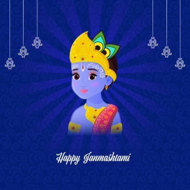 Janmashtami Hint Festivali Lord Krishna 'nın yaratıcı temsili.