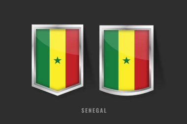 Vector Illustration of SENEGAL Label Logo. SENEGAL Badge Sign SENEGAL With Flag, Senegalese: Product Label Banners Template. clipart