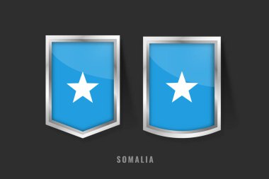 SOMALIA Etiket Logosunun Vektör İllüstrasyonu. SOMALIA rozet işareti SOMALIA Bayrak, Somali Ürün Etiketi Şablonu.