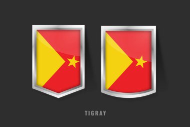 Vector Illustration of TIGRAY Label Logo. TIGRAY Badge Sign TIGRAY With Flag, Tigrayan Product Label Banners Template. clipart