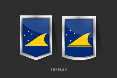 Vector Illustration of TOKELAU Label Logo. TOKELAU Badge Sign TOKELAU With Flag, Tokelauan Product Label Banners Template. clipart