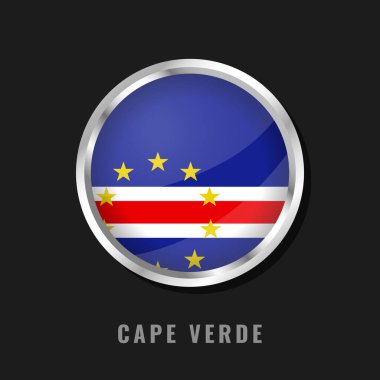 Cape Verde milli bayrak çerçeveli. Cape Verde 'nin dairesel parlak bayrağı.