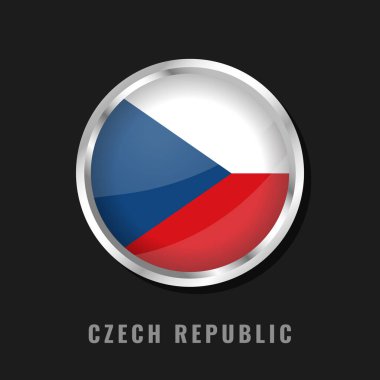 Çek Cumhuriyeti ulusal bayrağı çerçeveledi. Çek Cumhuriyeti 'nin dairesel parlak bayrağı.