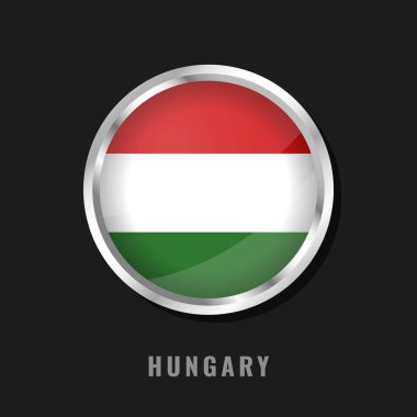 Macaristan milli bayrağı çerçeveledi. Macaristan 'ın dairesel parlak bayrağı.