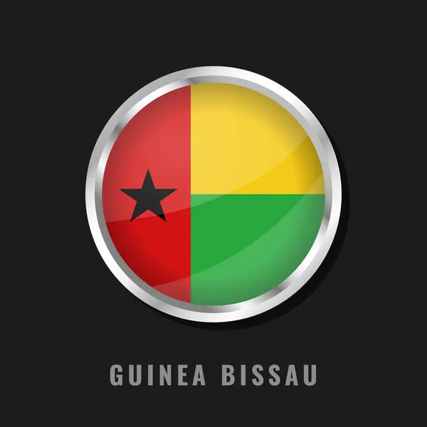 stock vector Guinea Bissau round framed national flag. Circular glossy flag of Guinea Bissau.