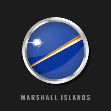 Marshall Adaları çerçeveli ulusal bayrak etrafında. Marshall Adaları 'nın dairesel parlak bayrağı.