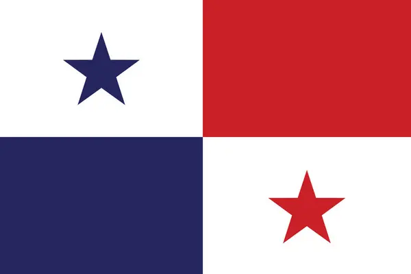 Panama dalgalanan bayrak desenli arka plan. Gerçekçi ulusal bayrak tasarımı. Soyut vektör şablonu.