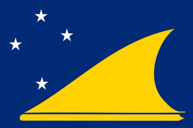 Tokelau bayrak desenli arka plan. Gerçekçi ulusal bayrak tasarımı. Soyut vektör şablonu.