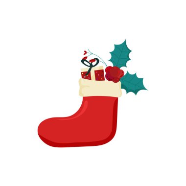 Christmas Stocking for Christmas decoration . clipart