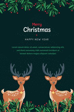 Christmas and New Year Wishing Card . clipart