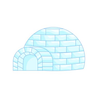 Beyaz arkaplan Vektör Sanatı ile Basit Buz Igloo.