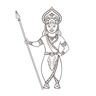 Mahabharat 'tan Nakul' un Çizgi Sanat Karakteri.