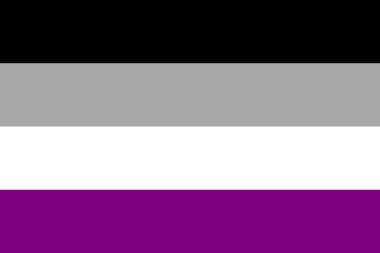 ASEXUAL Bayrağı. Gurur Bayrağı. LGBTQ+. Onur Yürüyüşü. Çok renkli LGBTQIA doğrusal bayrağı.