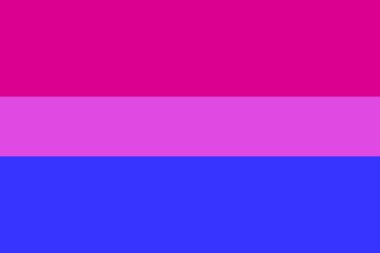 Biseksüellik Bayrağı. Gurur Bayrağı. LGBTQ+. Onur Yürüyüşü. Çok renkli LGBTQIA doğrusal bayrağı.