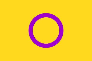 Intersex bayrağı. Gurur Bayrağı. LGBTQ+. Onur Yürüyüşü. Çok renkli LGBTQIA bayrağı.