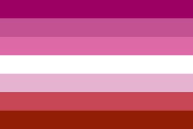 Lezbiyen 2018 Bayrağı. Gurur Bayrağı. LGBTQ+. Onur Yürüyüşü. Çok renkli LGBTQIA doğrusal bayrağı.