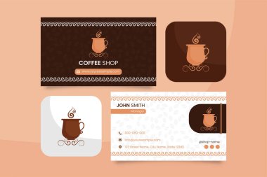 Kahve dükkanları için detaylı tasarımı olan yaratıcı iş kartı şablonları.
