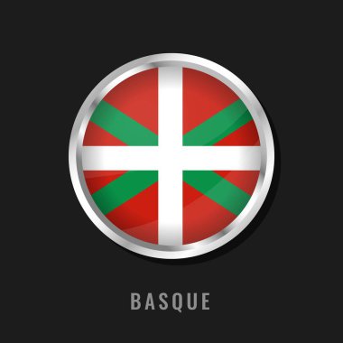 The flag of the Basque Country, also known as the Ikurrina, with a white cross on a red background and green triangles in the corners clipart