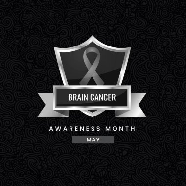 Uluslararası Beyin Kanseri Farkındalığı Ayı için Siyah Kurdele Farkındalığı Grafiği