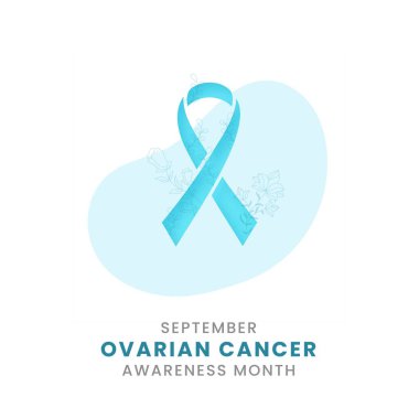 Beyaz arkaplan ve beyaz kenarlı bir Yumurtalık kanseri farkındalığı.
