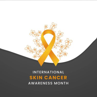 A striking design for International skin Cancer Awareness Month. The yellow ribbon, a symbol of courage and solidarity clipart