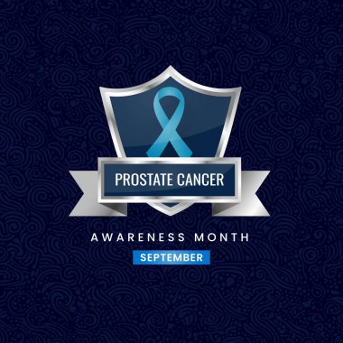 Blue ribbon awareness graphic for International Prostate Cancer Awareness Month. clipart