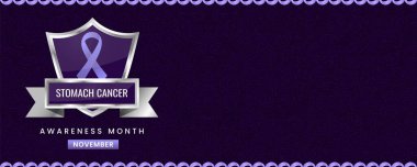 Uluslararası Mide Kanseri Farkındalığı Ayı için Yatay Afiş Tasarımı