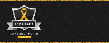 Uluslararası Apandisit Kanser Farkındalığı Ay pankartı için sarı kurdele farkındalığı grafiği.