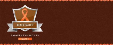 Uluslararası Böbrek Kanseri Farkındalığı Ayı afişi için turuncu kurdele farkındalığı grafiği.
