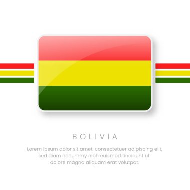 Ulusal Bolivya Bayrağı. Vektör Bolivya Bayrağı. Gerçekçi Ulusal Bayrak Tasarımı ve Vektör Şablonu.