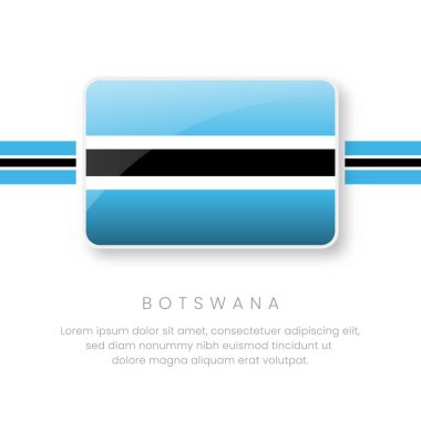 National Botswana Flag.Vector Botswana Button Flag. Realistic National Flag Design and Vector Template clipart