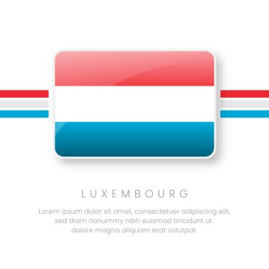 Ulusal Lüksemburg Bayrağı. Vektör Lüksemburg Düğme Bayrağı. Gerçekçi Ulusal Bayrak Tasarımı ve Vektör Şablonu.