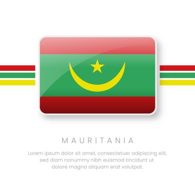 National Mauritania island Flag.Vector Mauritania island Button Flag. Realistic National Flag Design and Vector Template. clipart