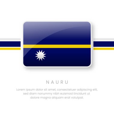 National Nauru Flag.Vector Nauru Button Flag. Realistic National Flag Design and Vector Template. clipart