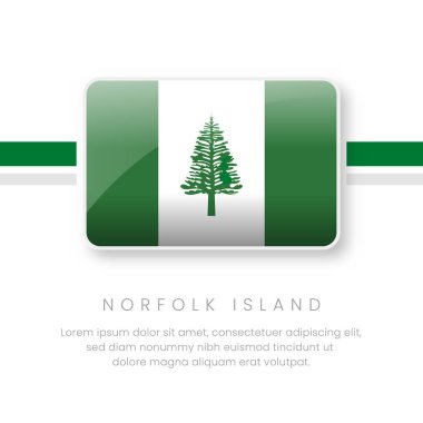 Ulusal Norfolk Bayrağı. Vektör Norfolk Düğme Bayrağı. Gerçekçi Ulusal Bayrak Tasarımı ve Vektör Şablonu.