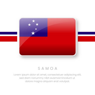 Ulusal Samoa Bayrağı. Vektör Samoa Düğmesi Bayrağı. Gerçekçi Ulusal Bayrak Tasarımı ve Vektör Şablonu.