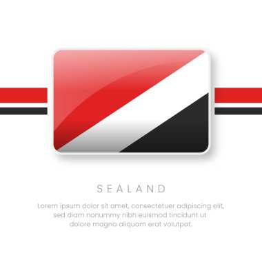 National Sealand Flag.Vector Sealand Button Flag. Realistic National Flag Design and Vector Template clipart