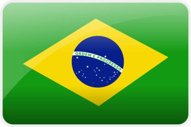 Brezilya Ülkesi Bayrak Simgesi, Ulusal Vektör Bayrak Simgesi ve Brezilya Bayrağı Renkleri.