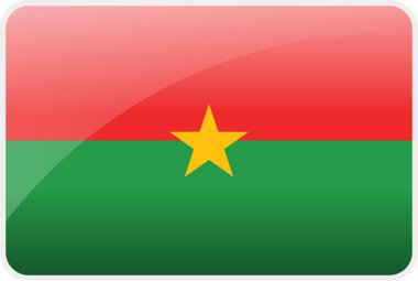 Burkina Faso Ülkesinin Bayrak Simgesi, Ulusal Vekil Bayrağı İkonik Sembolü ve Burkina Faso Bayrağının Renkleri.