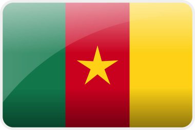 Flag Icon of Cameroon Country,National Vector Flag Iconic Symbol and Colors of Cameroon flag. clipart