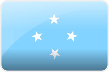 Mikronezya Ülkesinin Bayrak Simgesi, Ulusal Vektör Bayrağı Simgesi ve Mikronezya Bayrağı Renkleri.