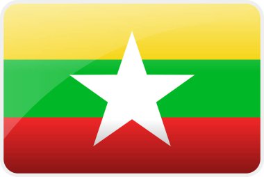Myanmar Ülkesinin Bayrak Simgesi, Ulusal Vekil Bayrağı Simgesi ve Myanmar Bayrağının Renkleri.