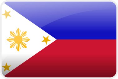 Filipinler 'in Bayrak Simgesi, Ulusal Vektör Bayrağı Ikonik Sembol ve Filipinler Bayrağı Renkleri.